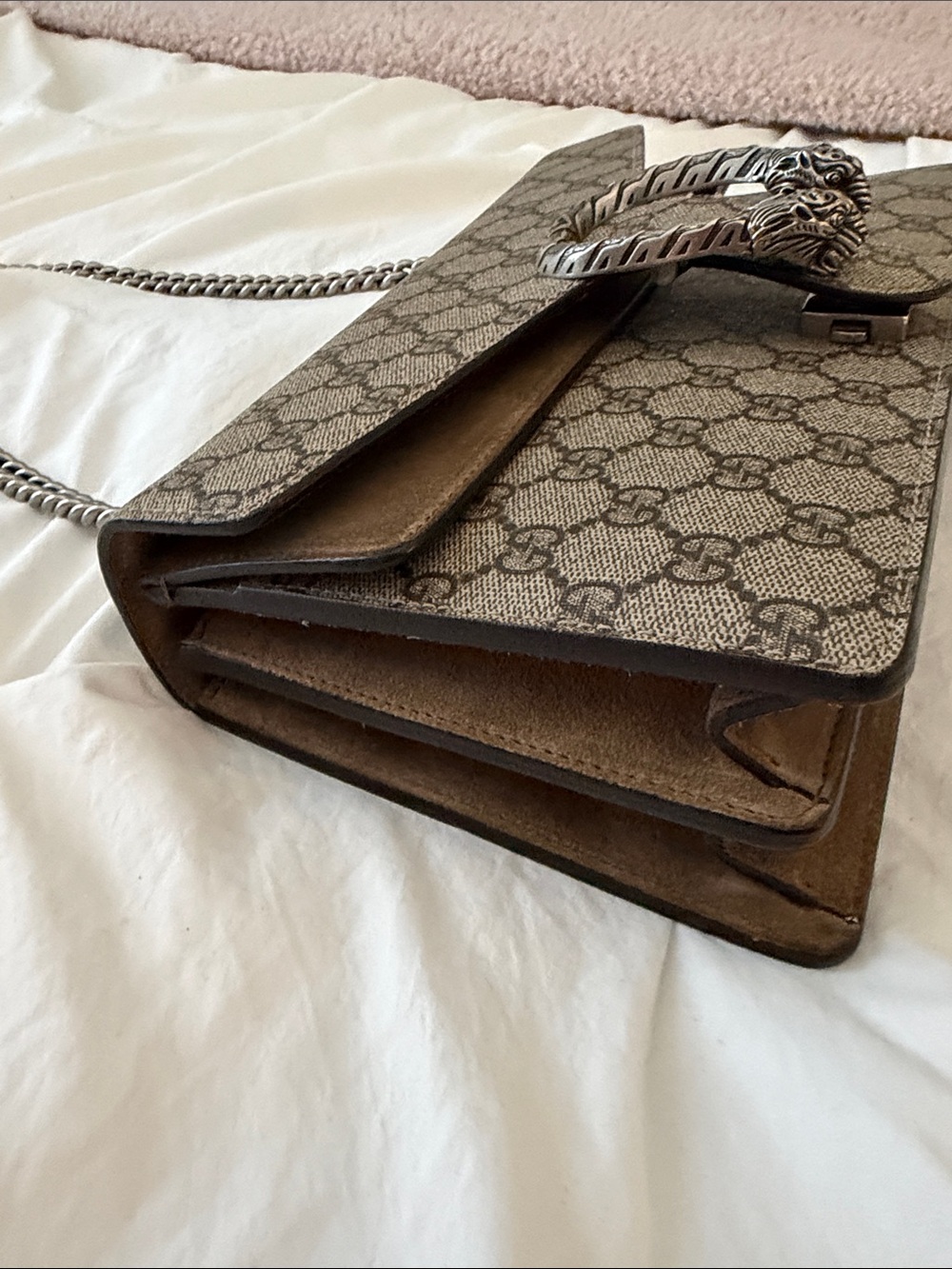 Gucci Beige Brown GG Supreme Dionysus Shoulder Bag - Picture 4 of 13